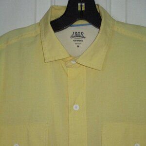 IZOD Saltwater Performance Mens S/S Yellow Active Vented Shirt NWOT - Medium